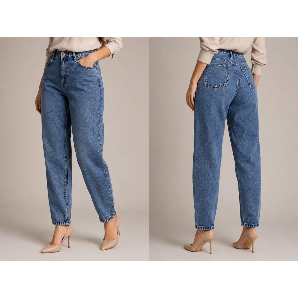 Talbots Petites Mom Jeans‎ Womens 10P High Rise Tapered Blue Denim Vintage